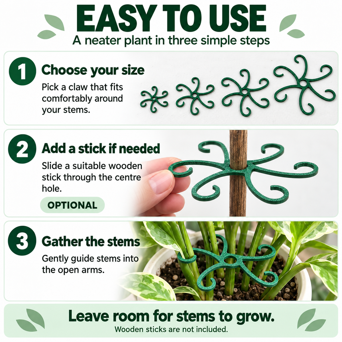 Upgraded Plant Support Claws – Centre-Hole Design