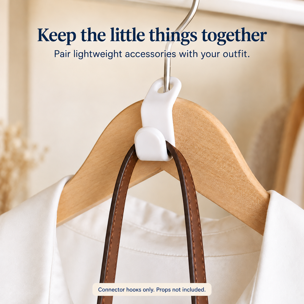 Space-Saving Hanger Joining Hooks (Mixed Colors)