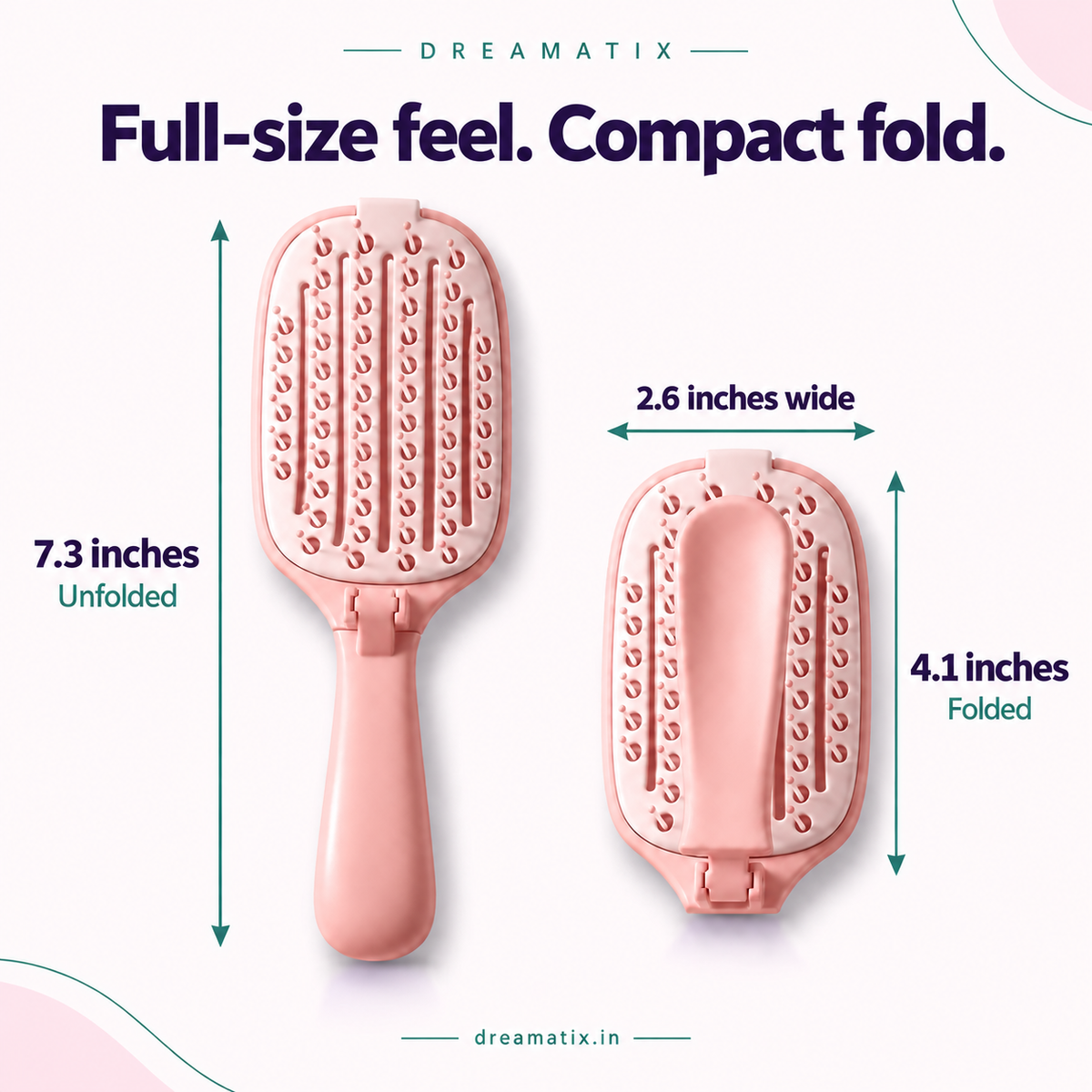 Foldable Self-Cleaning Hair Brush