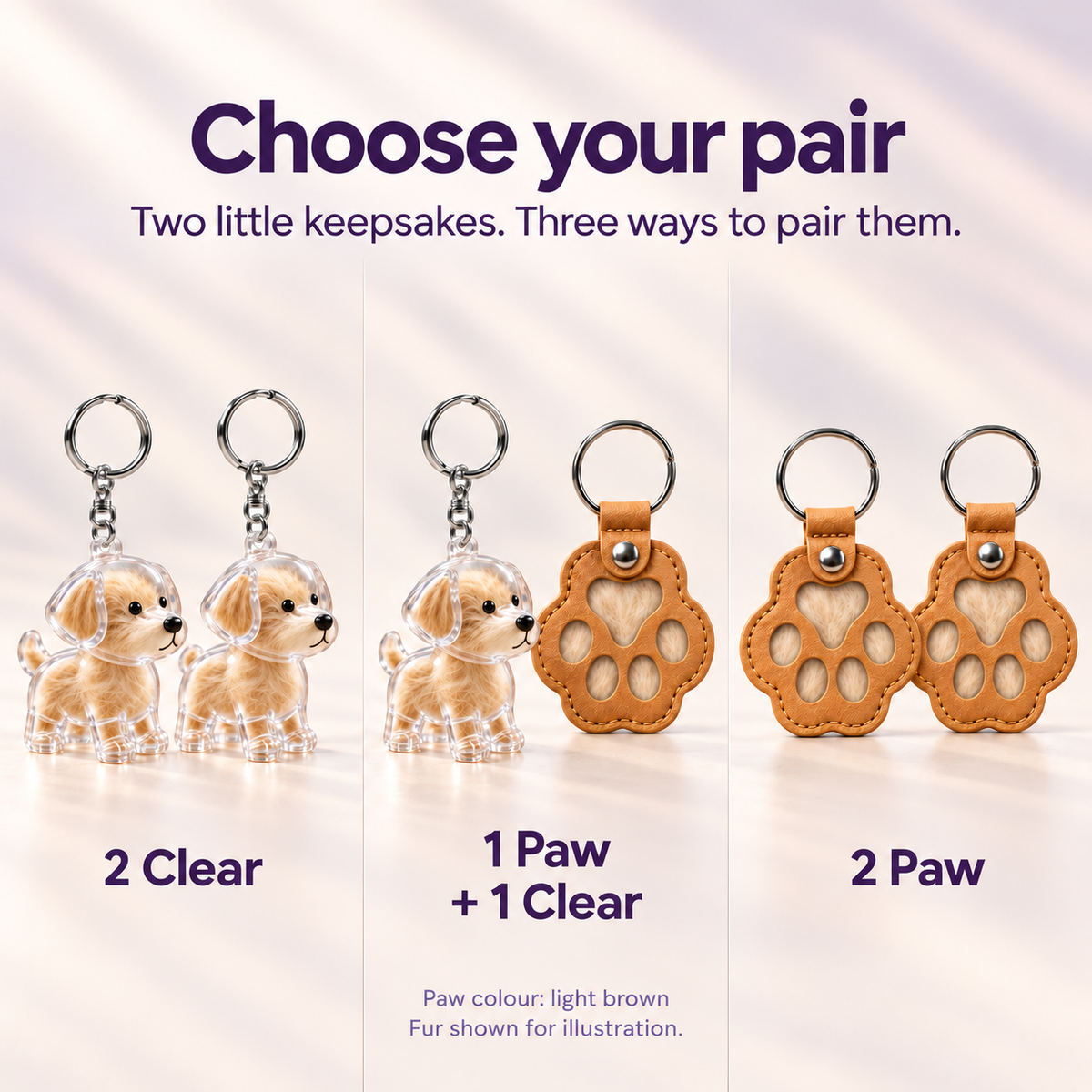 Pet Fur Keepsake Keychains