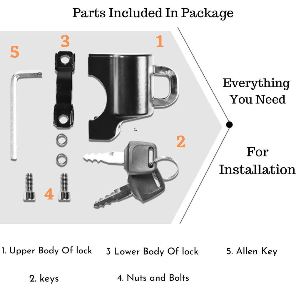Helmet Lock for Bike Strong Keyed Locker for Bike Handlebar