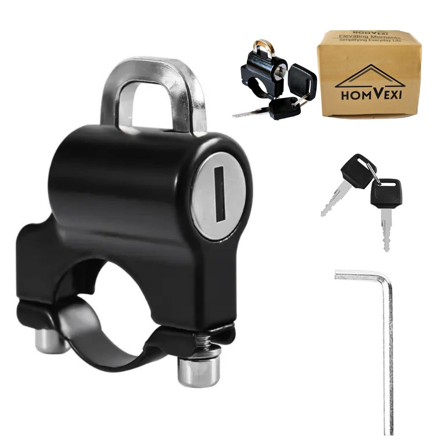 Helmet Lock for Bike Strong Keyed Locker for Bike Handlebar