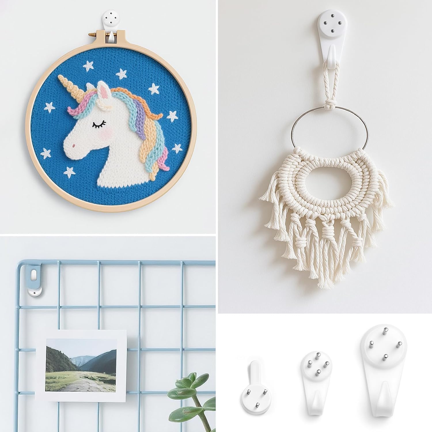 Non-Trace Wall Hooks, Picture Hanging Hooks, Clock Hooks, Frame Hanger Hook, for Hanging Paintings Photos Mirror & Other Wall Decors