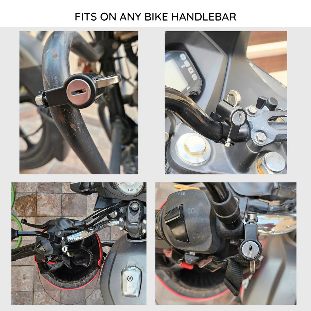 Helmet Lock for Bike Strong Keyed Locker for Bike Handlebar