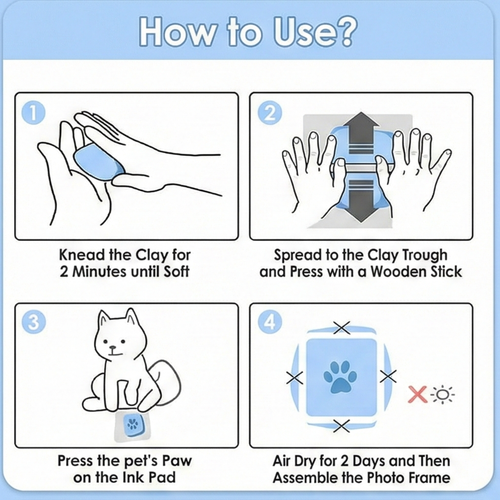 Paw Print Kit with Wooden Photo Frame